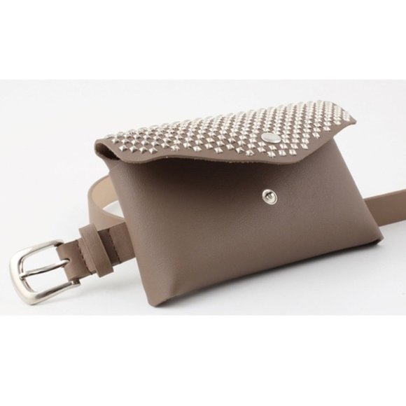 Black Studded Belt Bag Fanny Bag - Picture 4 of 6